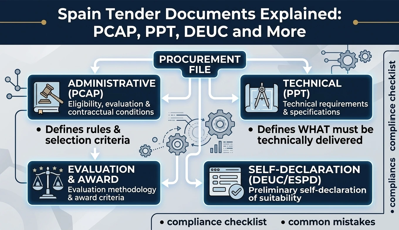 Spain Tender Documents Explained: PCAP, PPT, DEUC and More
