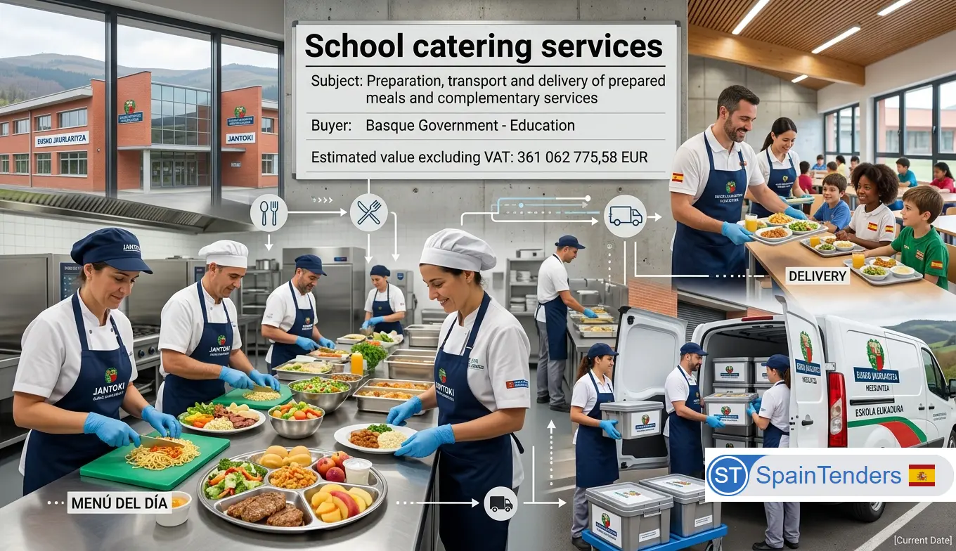 Basque Country Awards School Catering Contracts Worth EUR 180.5 Million Across 23 Lots