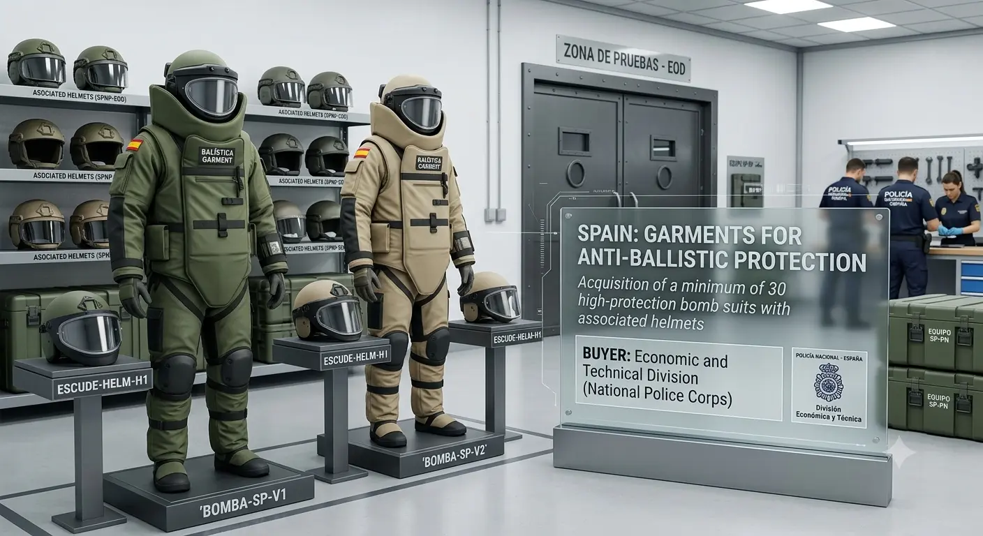 Spain Awards €1.71 Million Contract for Anti-Bomb Suits to Hisparasa Trading & Technologies