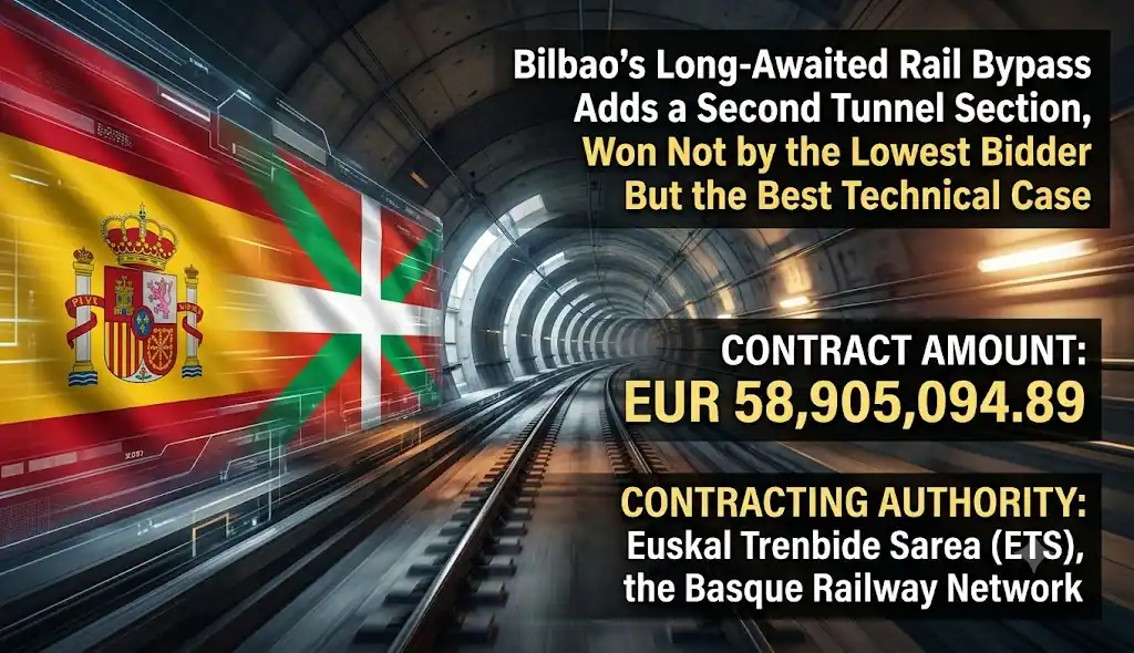Bilbao's Long-Awaited Rail Bypass Adds a Second Tunnel Section, Won Not by the Lowest Bidder But the Best Technical Case