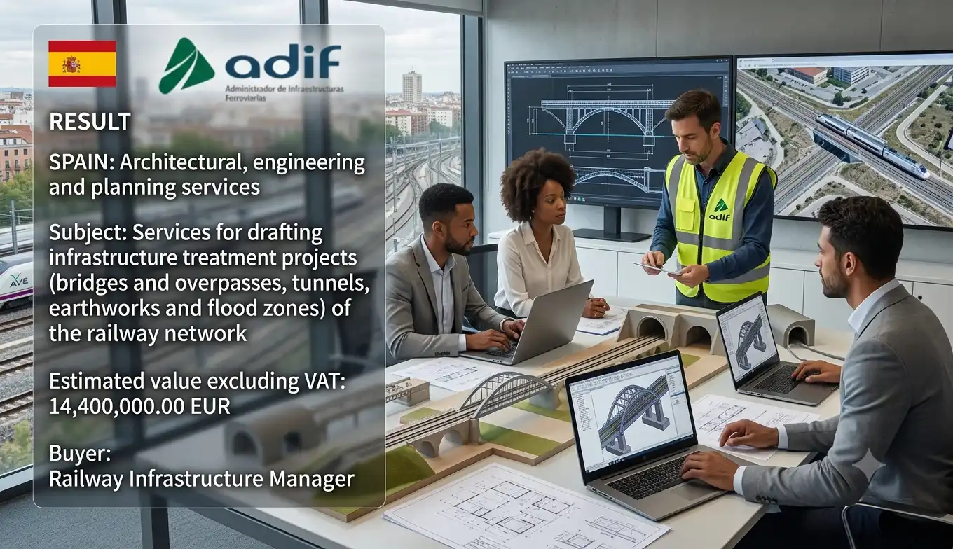 ADIF Awards 10.8 Million Euro Railway Infrastructure Design Contracts to Six Engineering Firms